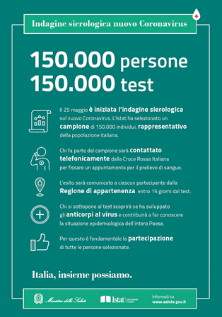 INDAGINE SIEROLOGICA COVID-19 – MINISTERO DELLA SALUTE E ISTAT