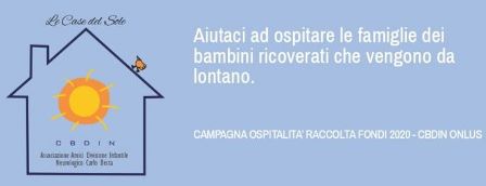 A NATALE SOSTIENI LE “CASE DEL SOLE” DI CBDIN ONLUS
