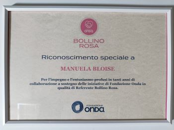 A MANUELA BLOISE IL RICONOSCIMENTO DI FONDAZIONE ONDA