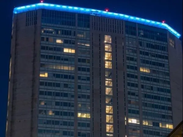 Per la Giornata Nazionale della Neurologia il Besta aderisce alla campagna della SIN (Società Italiana di Neurologia) e 	Palazzo Pirelli si illumina di blu.